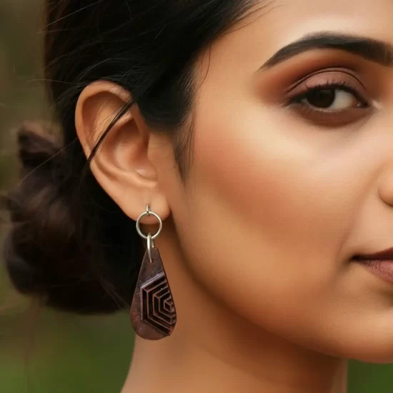 Ashvini | Upcycled Wood Carving Earrings