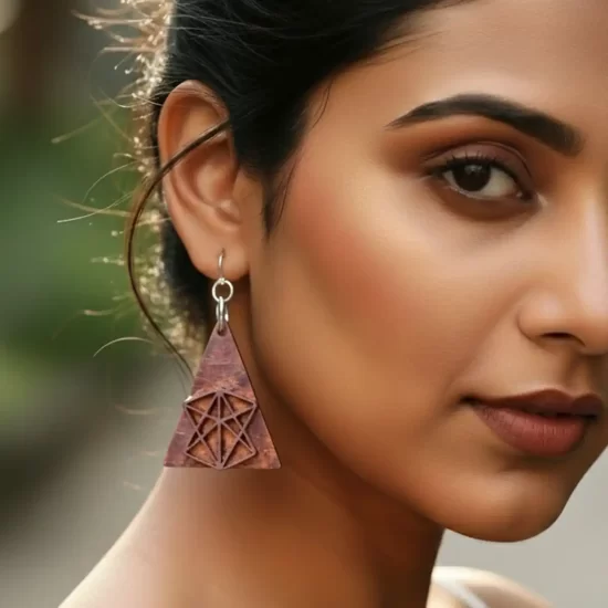 Bharani | Upcycled Wood Carving Earrings