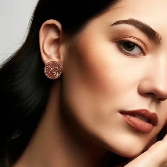 Lilium | Upcycled Taarkashi Wooden Earrings