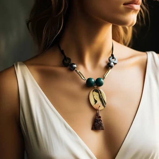 Noor | Upcycled Wood Necklace