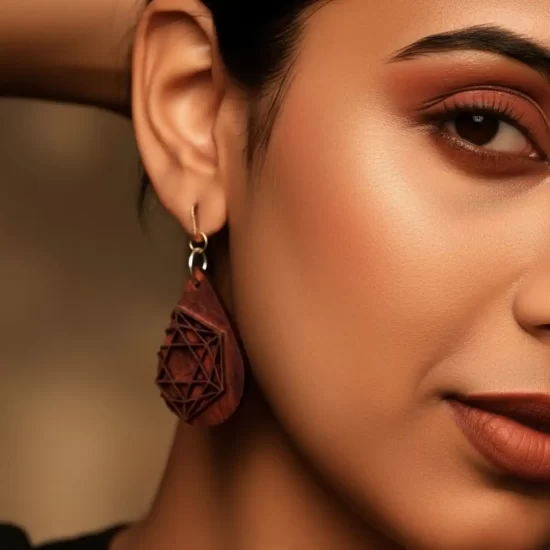 Rohini | Upcycled Wood Carving Earrings
