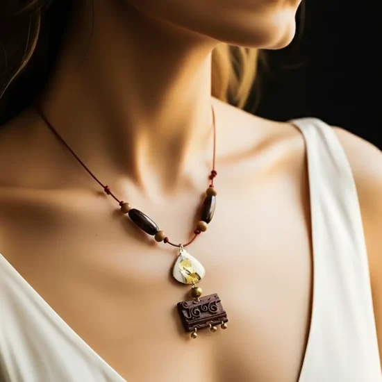 Karigar Sahiba Rekh Wood Necklace