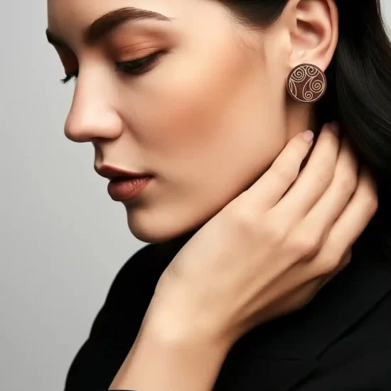 Spiralis | Upcycled Taarkashi Wooden Earrings