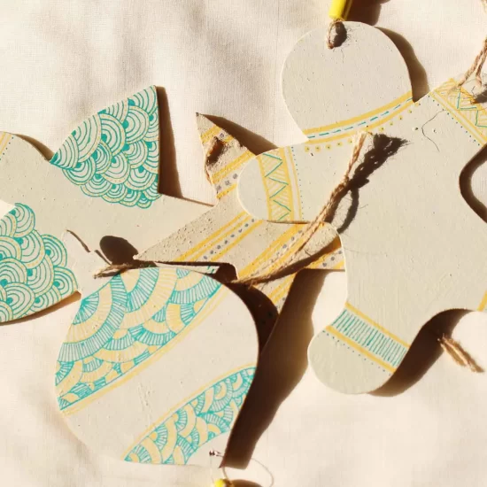 Beige Upcycled Christmas Ornaments