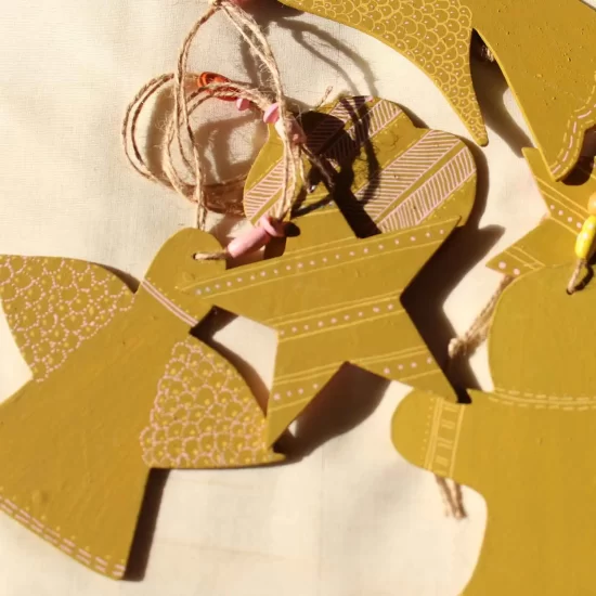 Mustard Upcycled Christmas Ornaments