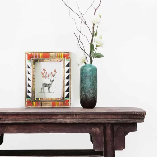 Tribal Patterns Frame | upcycled wall decor