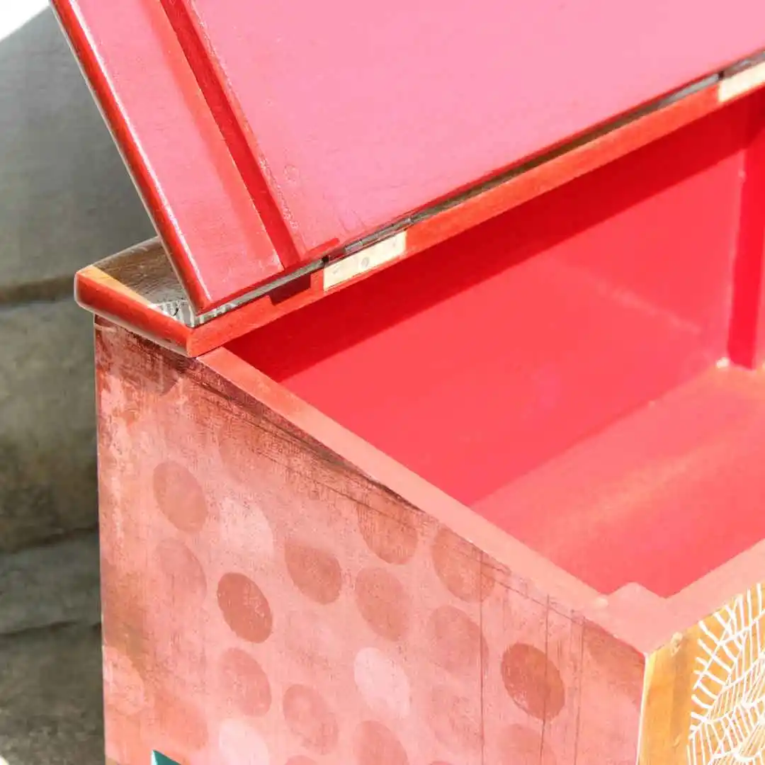 Gond Deer Munshi Desk | Upcycled Furniture | Upcycld Art Upcycld Art Munshi Desk Gond Art 04
