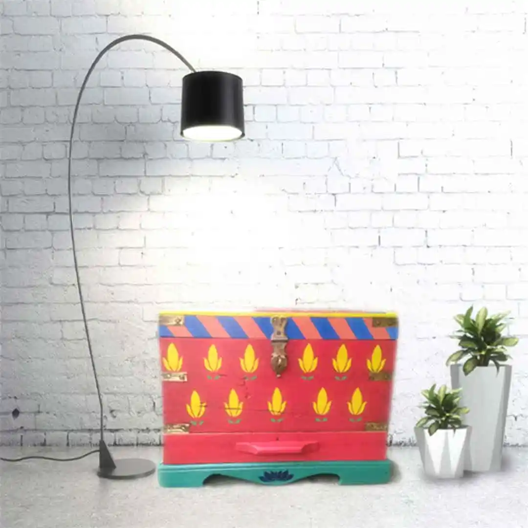 Red Lotus Chest | Upcycled Furniture | Upcycld Art Upcycld Art Red Lotus Chest 01