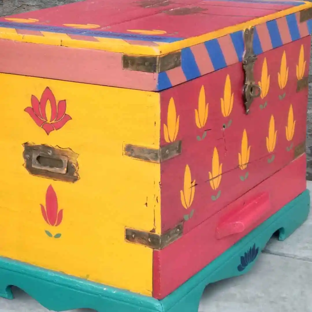Red Lotus Chest | Upcycled Furniture | Upcycld Art Upcycld Art Red Lotus Chest 03