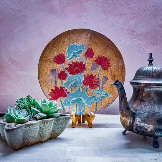 Lotus Pond | Upcycled Wall Plate