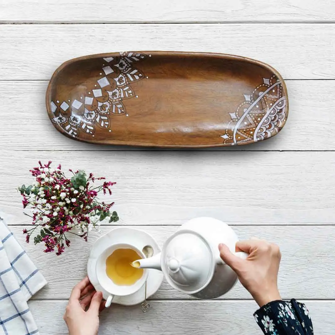 Rangoli | upcycled tray | Upcycld Art Upcycld Art Wooden Tray Rangoli Art 02