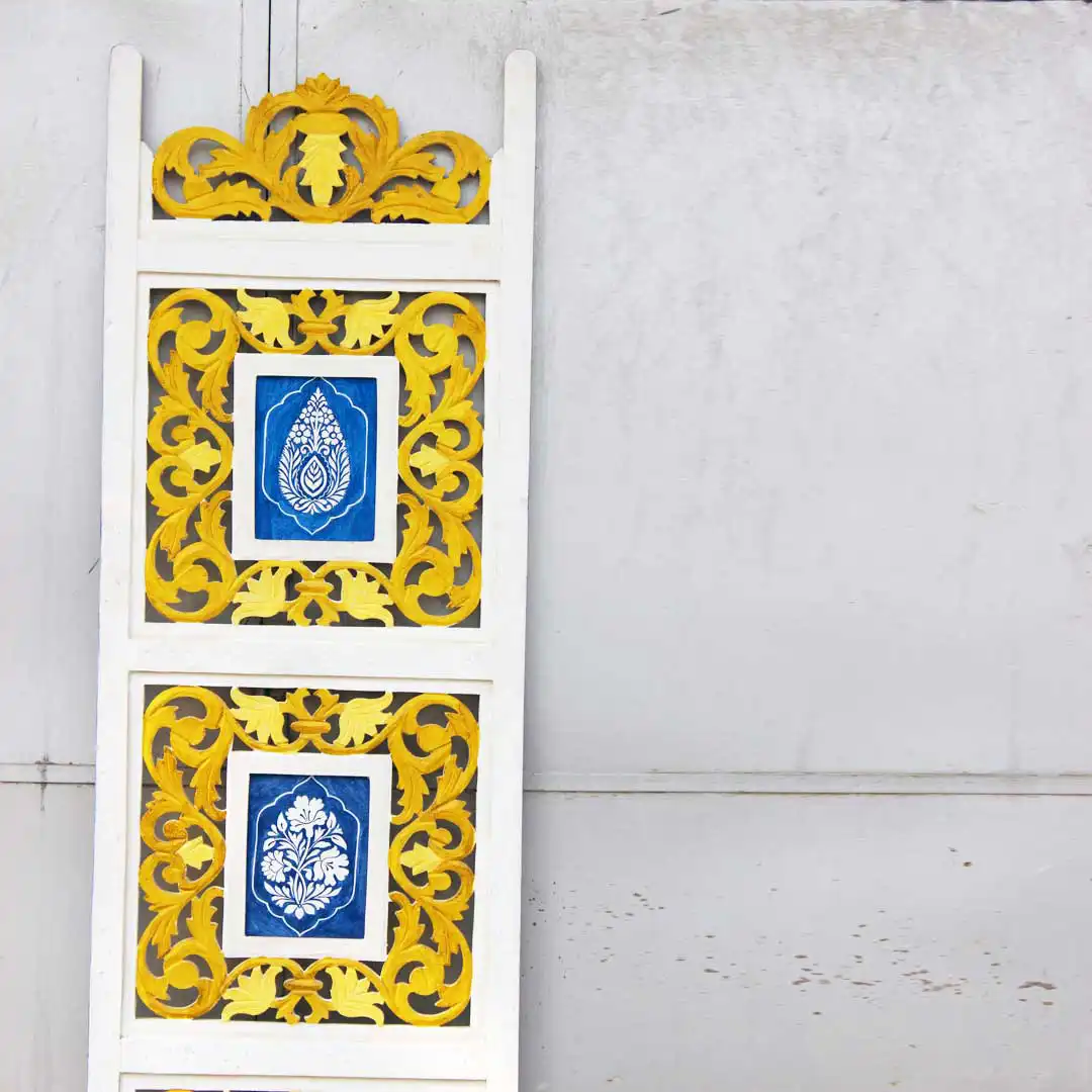 Yellow Jaali | Upcycled Furniture | Upcycld Art Upcycld Art Yellow Jaali 02