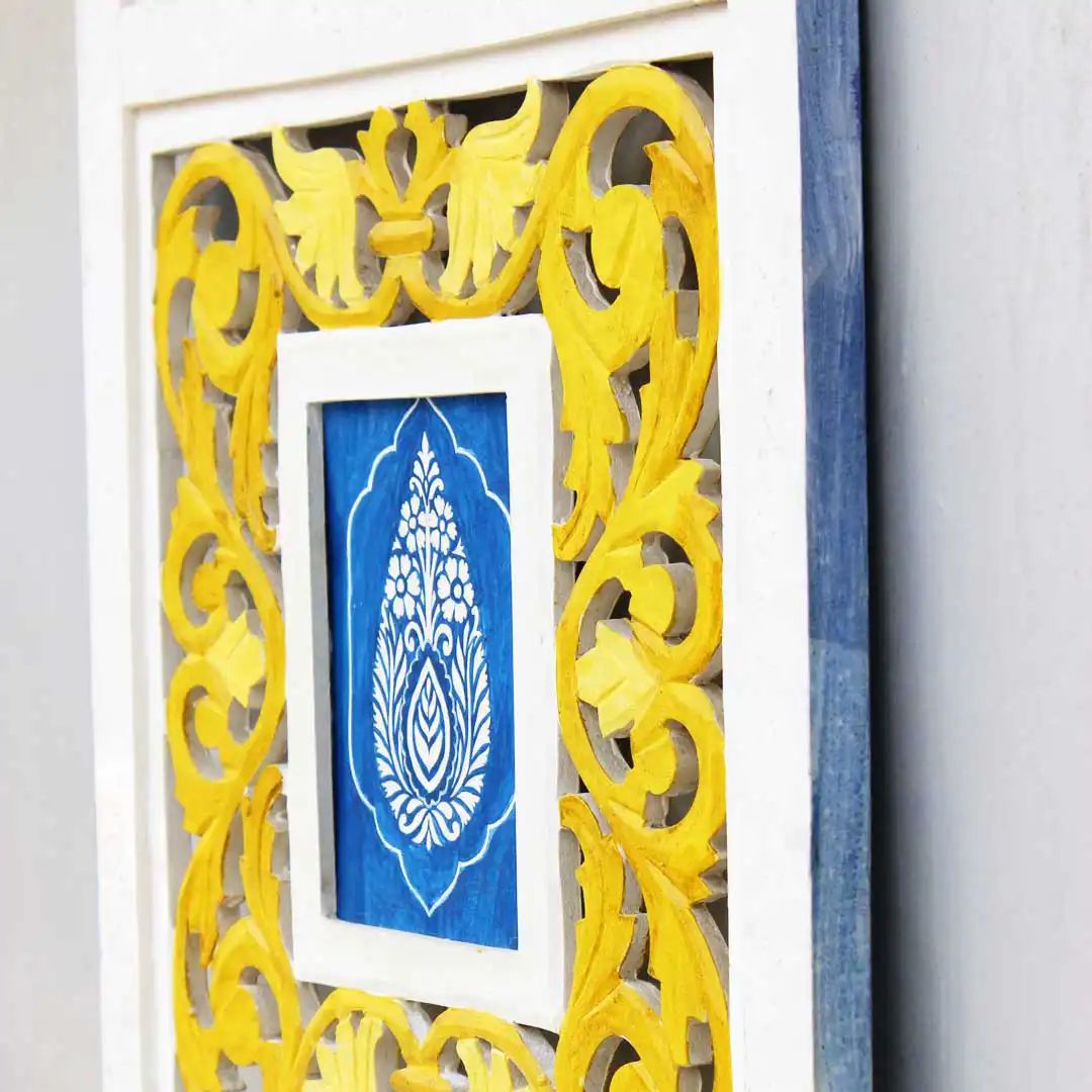 Yellow Jaali | Upcycled Furniture | Upcycld Art Upcycld Art Yellow Jaali 04