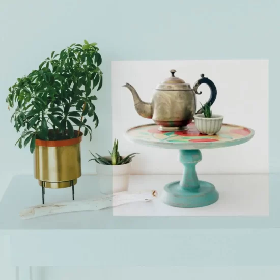 Pomegranate Cake Stand | upcycled decor